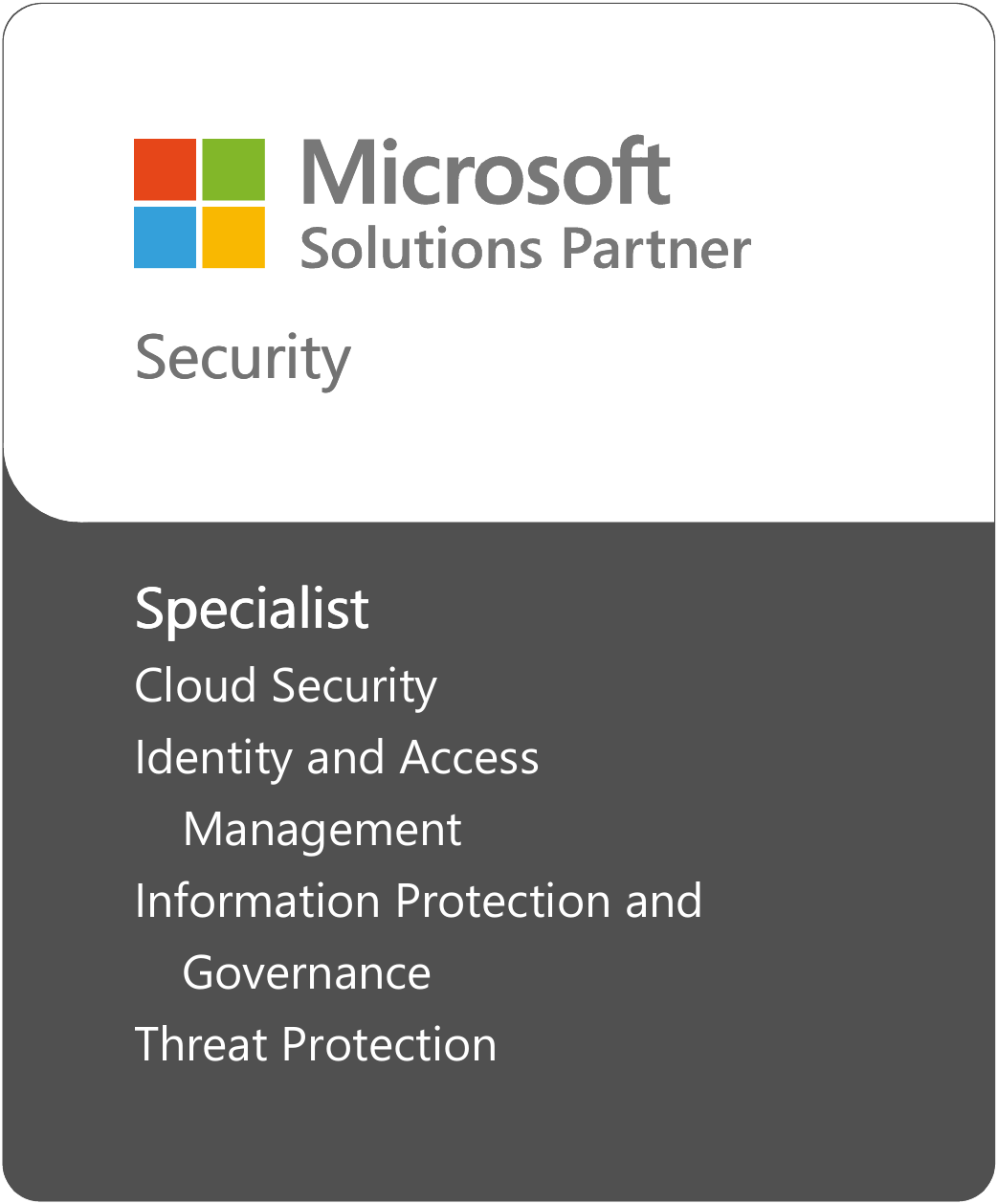 Microsoft Solutions Partner specialist accreditation for Security and Cloud